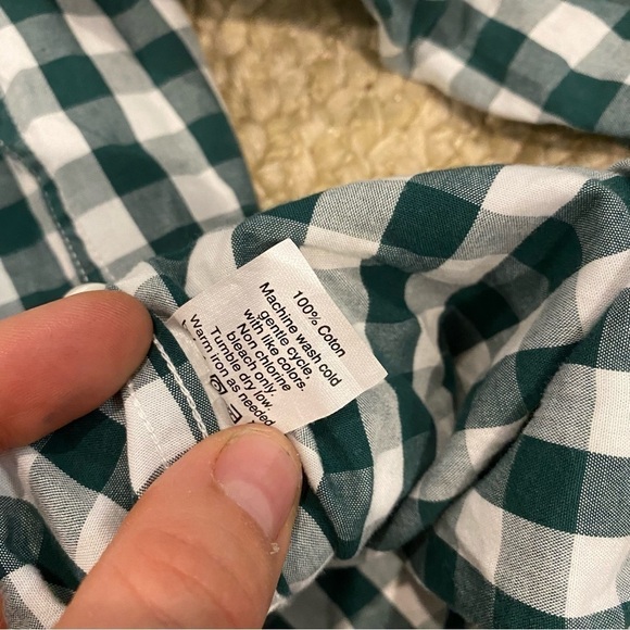 J. Crew Mens XL slim Green Gingham Button Down Shirt - Picture 2 of 7